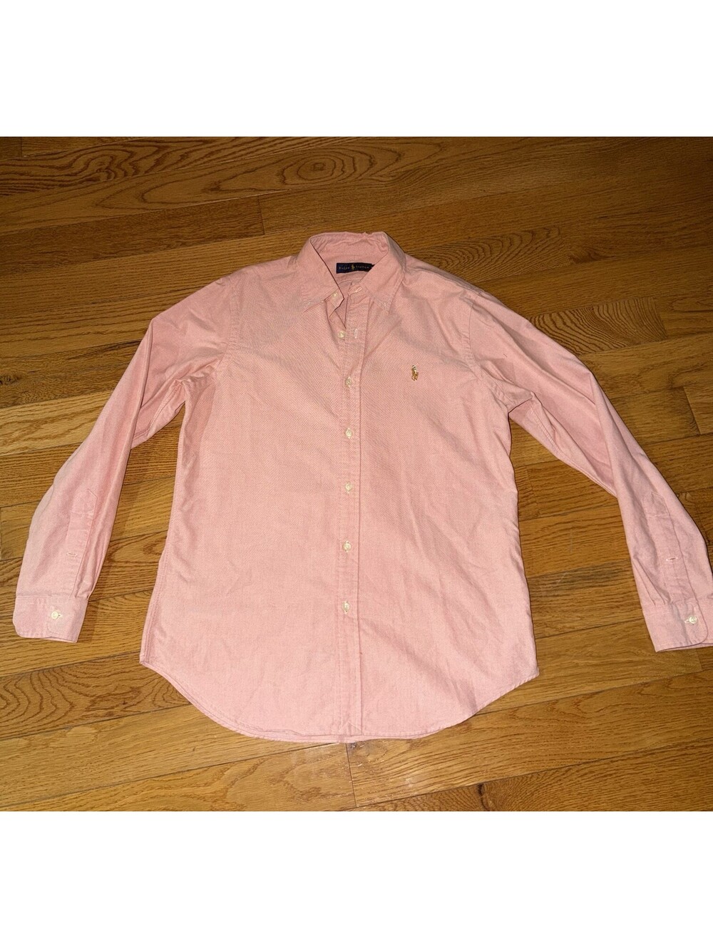 Medium Men’s Size Ralph Lauren Long Sleeved Button Down Pink Oxford Cloth Shirt